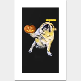 Charming English bulldog going Halloween trick or treat Posters and Art